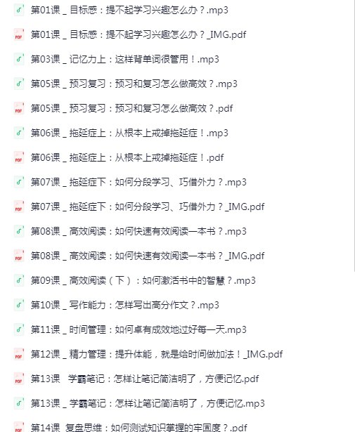 30个哈佛学霸高效学习法，打造超强学习力【完结】
