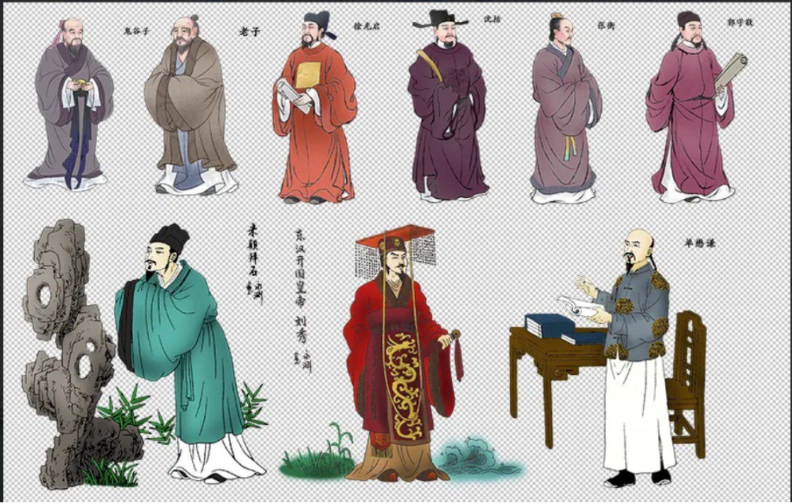 历史名人国画风免扣素材 336 款